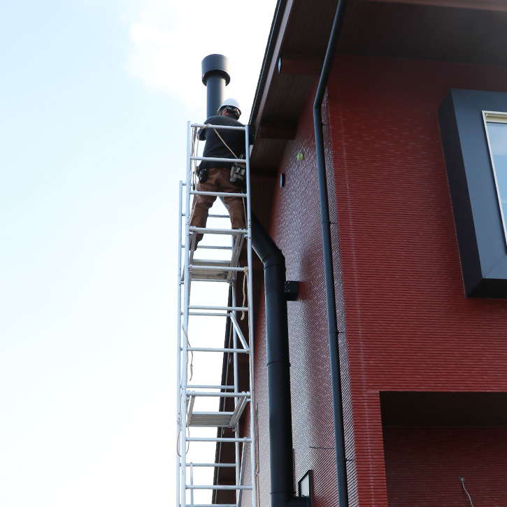 薪ストーブ煙突・壁抜き・おのストーブ